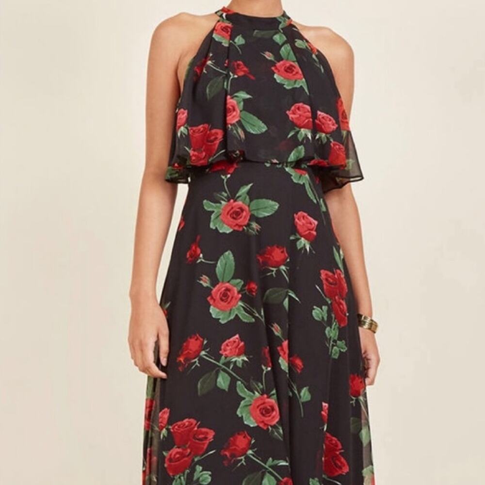 Liza Luxe Rose Print Sleeveless Maxi Size XS